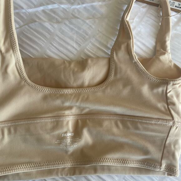 Skims Fits Everybody Square Neck Longline Bralette COLOR: Sand - Picture 3 of 5